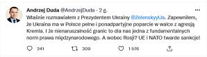 Prezydent RP: Tylko twarda postawa może zatrzymać agresora - Andrzej Duda w odpowiedzi na decyzję Prezydenta Rosji
